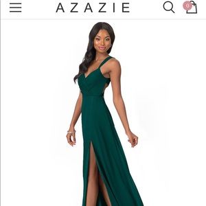 size 4 pine green “nahrin” dress from azazie